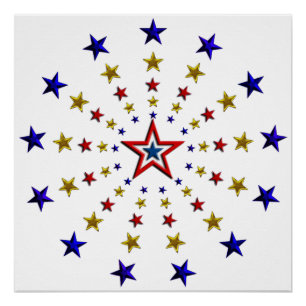 Muster aus patriotischen Sternen 20x20 Poster