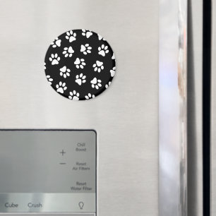 Muster aus Pfoten, Hundepfoten, weiße Pfoten Magnet