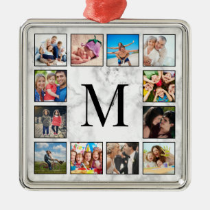 Muster aus weißem Marmor Ornament Aus Metall