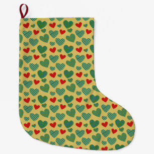 Muster ausgefüllte Herzen Großer Weihnachtsstrumpf