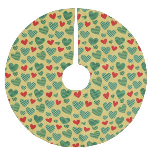 Muster ausgefüllte Herzen Polyester Weihnachtsbaumdecke