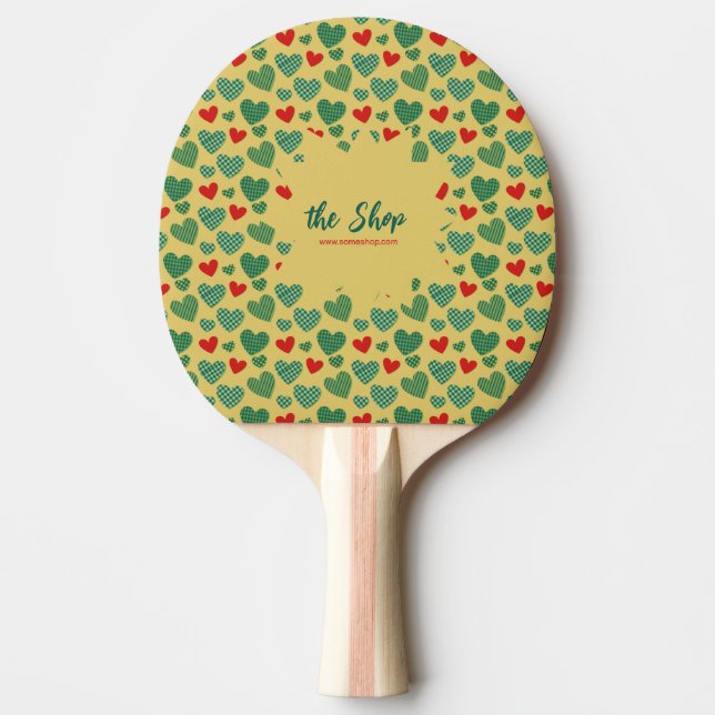 Muster ausgefüllte Herzen Tischtennis Schläger (Vorderseite)