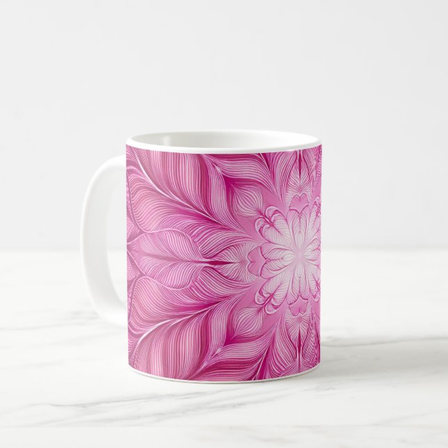 Muster Batik Pink Kaffeetasse (Vorderseite Links)