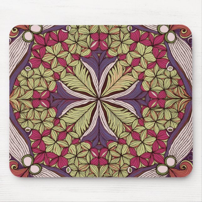 Muster Batik Rot Blau Mousepad (Vorne)
