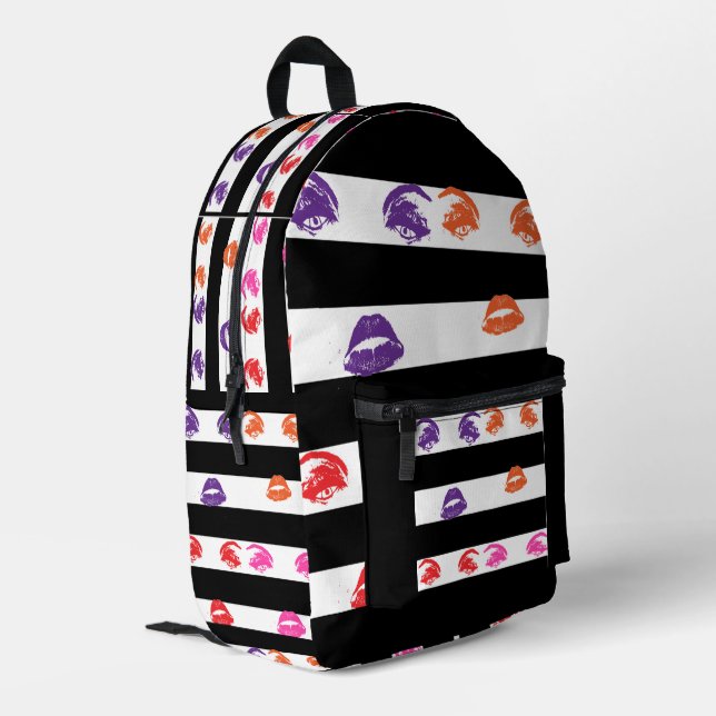 Muster Bedruckter Rucksack (Rückseitige Ecke links)