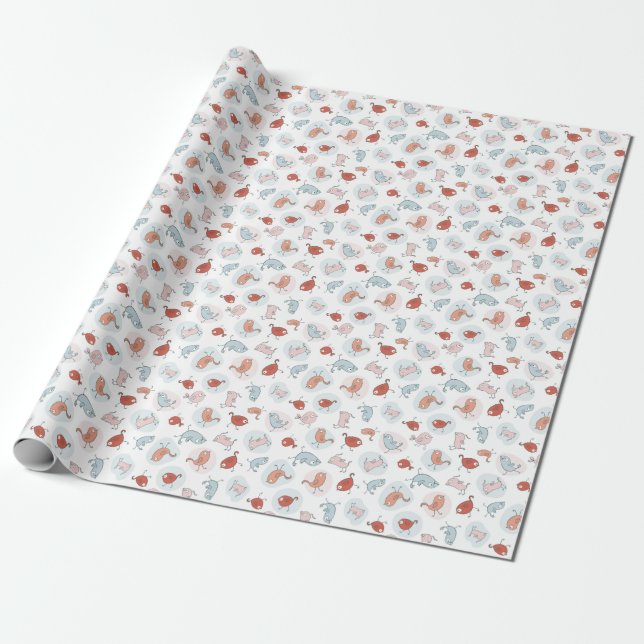 Muster bei Cartoon Geschenkpapier (Ungerollt)