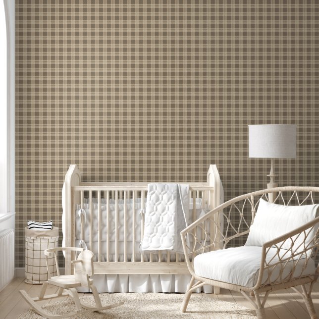 Muster Beige Braun Karierte Karos Zimmerbüro Tapete (Kinder)