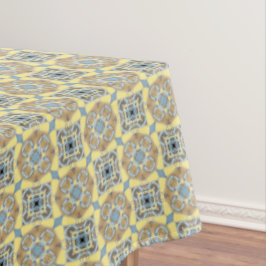 Muster Blau, Tan, Gelb und Braun Tischdecke
