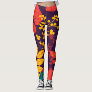 Muster Blume bunt glänzend Leggings