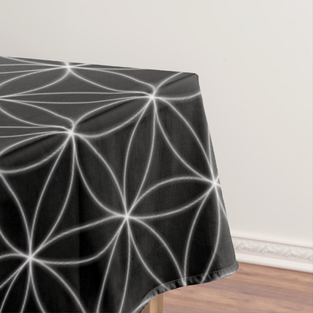 Muster Blume des Lebens Schwarz-Weiß Tischdecke (Beispiel)