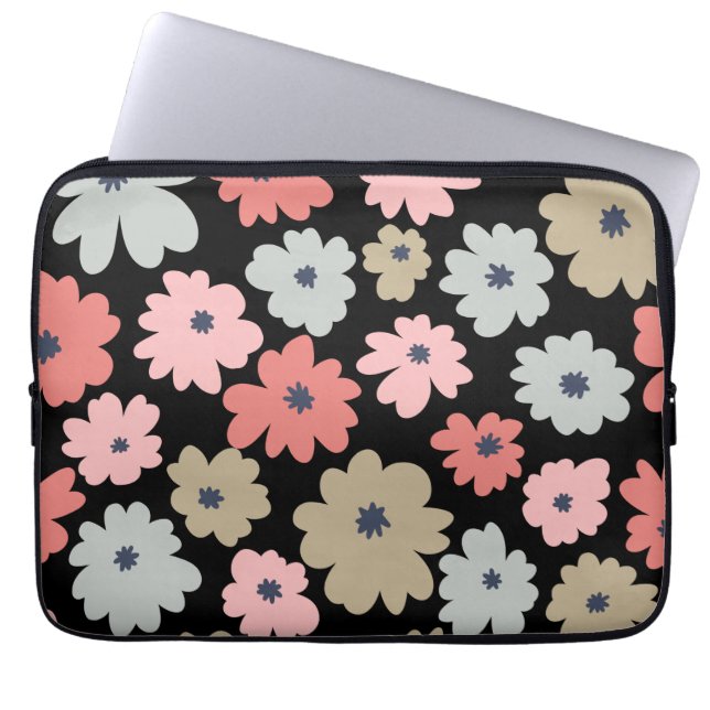 Muster Blume Farblich Vintag Laptopschutzhülle (Vorderseite)