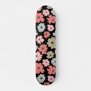 Muster Blume Farblich Vintag Skateboard