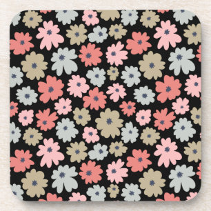 Muster Blumen Farbig Vintage Getränkeuntersetzer