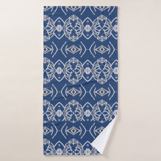 Muster Bright Blue & White Snow Formen Badehandtuch (Badehandtuch)