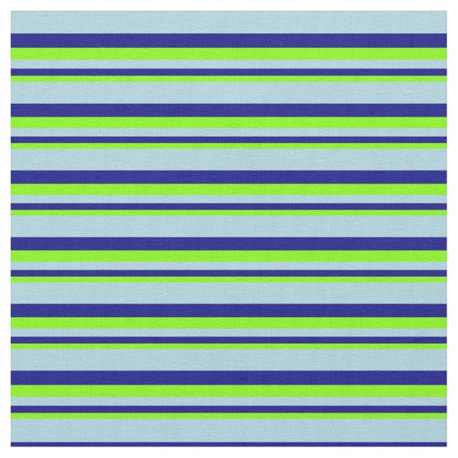 Muster Chartreuse, Blue und Light Blue Stoff (Nahaufnahme)