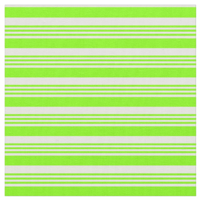 Muster Chartreuse und White Lines/Stripes Stoff (Nahaufnahme)