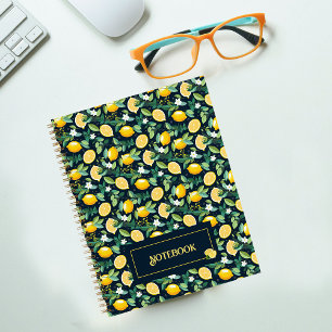 Muster Citrus Lemon Spiral Notebook Notizbuch