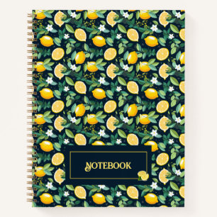 Muster Citrus Lemon Spiral Notebook Notizbuch
