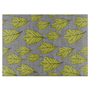 Muster-Collage für moderne gelbe Oak-Blätter Schneidebrett