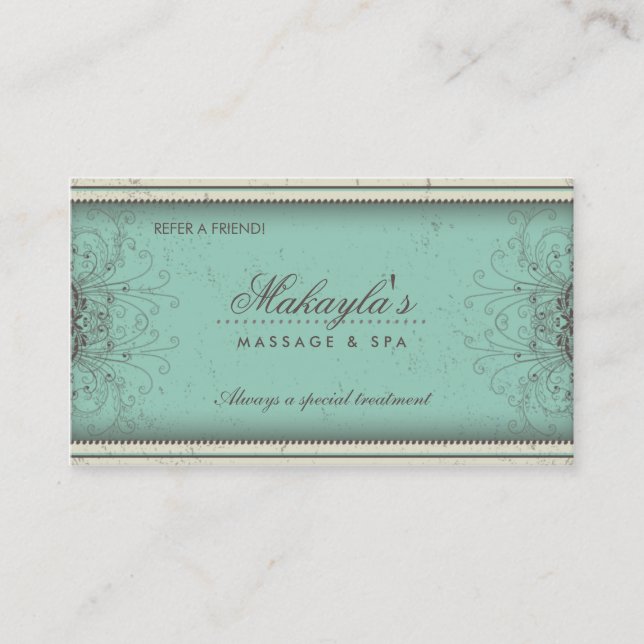 Muster-Damask Elegante Referenzkarten Empfehlungskarte (Vorderseite)