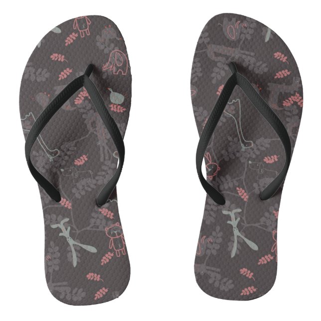 Muster, das Babytiere 1 anzeigt Flip Flops (Fußbett)