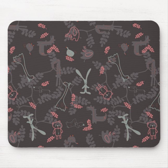 Muster, das Babytiere 1 anzeigt Mousepad (Vorne)