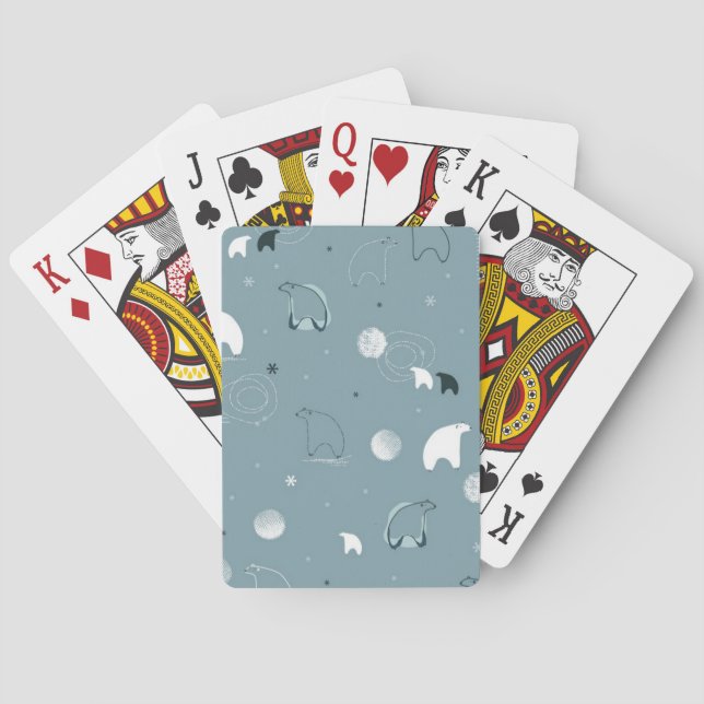 Muster, das ein niedliches polares anzeigt spielkarten (Rückseite)