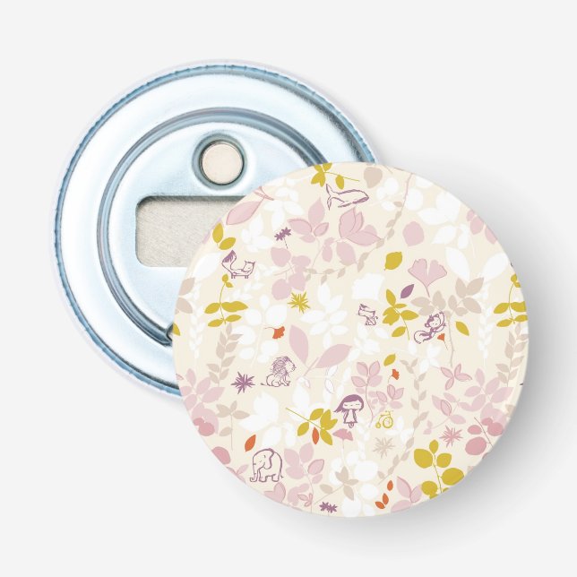 Muster, das wunderliche Tiere anzeigt Flaschenöffner (Vorderseite)