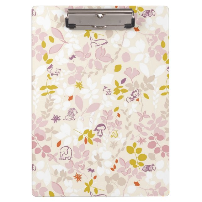 Muster, das wunderliche Tiere anzeigt Klemmbrett (Vorderseite)