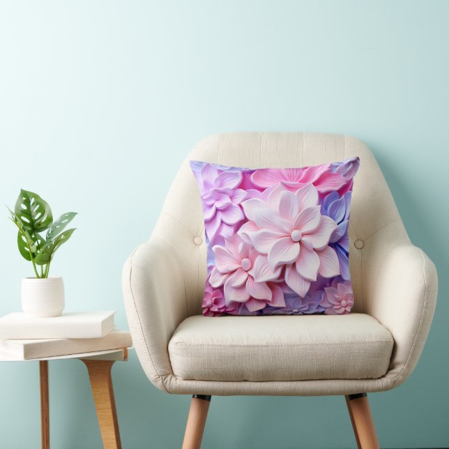 Muster der 3D-Pastell-Blume Kissen (Stuhl )