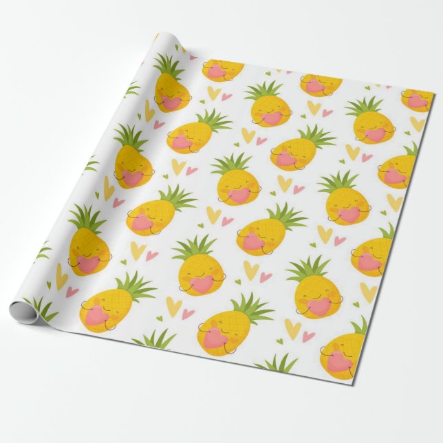 Muster der Ananas-Liebe Geschenkpapier (Ungerollt)