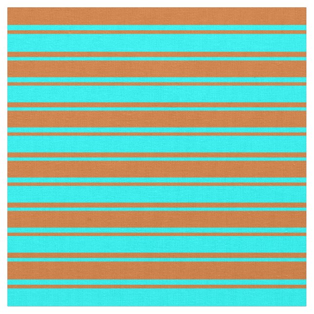 Muster der Aqua- und Schokoladenlinien Stoff (Nahaufnahme)
