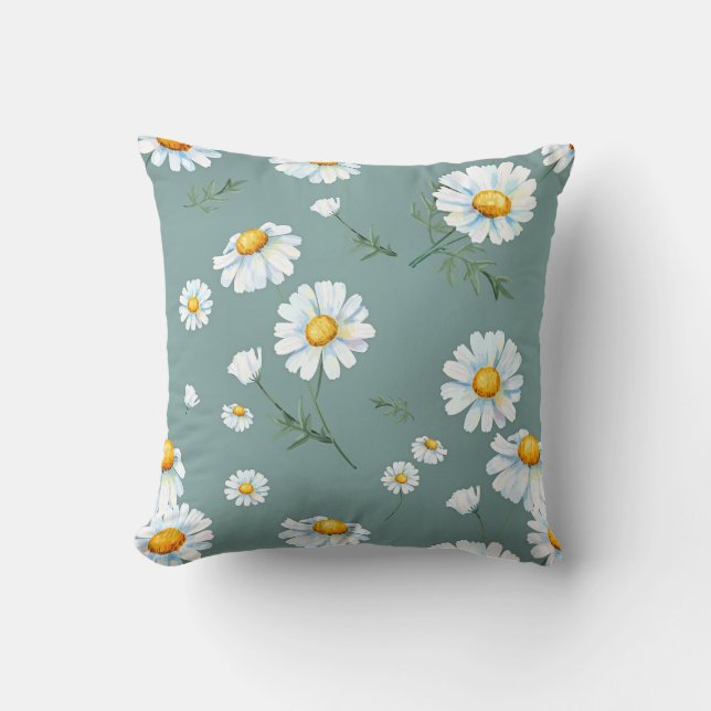 Muster der Aquarellfarben-Kamille-Blume Kissen (Vorderseite)