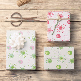 Muster der atomaren Sternexplosion Mitte Pink, grü Geschenkpapier Set