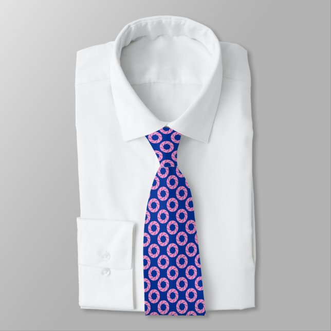 Muster der Beleuchtung - rosa auf blauem Navy Krawatte (Gebunden)