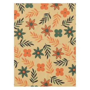 Muster der Blätter für die Vintage 70er-Blume Tischdecke