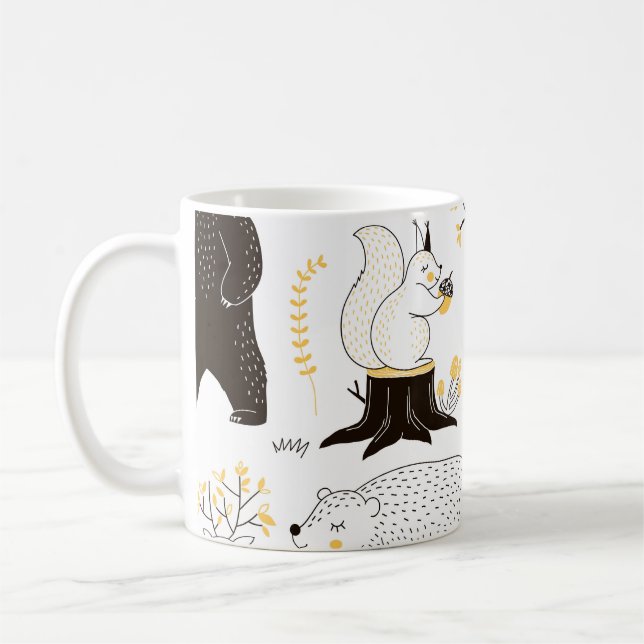 Muster der Blätter für Herbst-Waldbaumen Kaffeetasse (Links)
