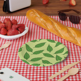 Muster der Blätter, Leaf-Muster, Frühjahrsvorschau Pappteller