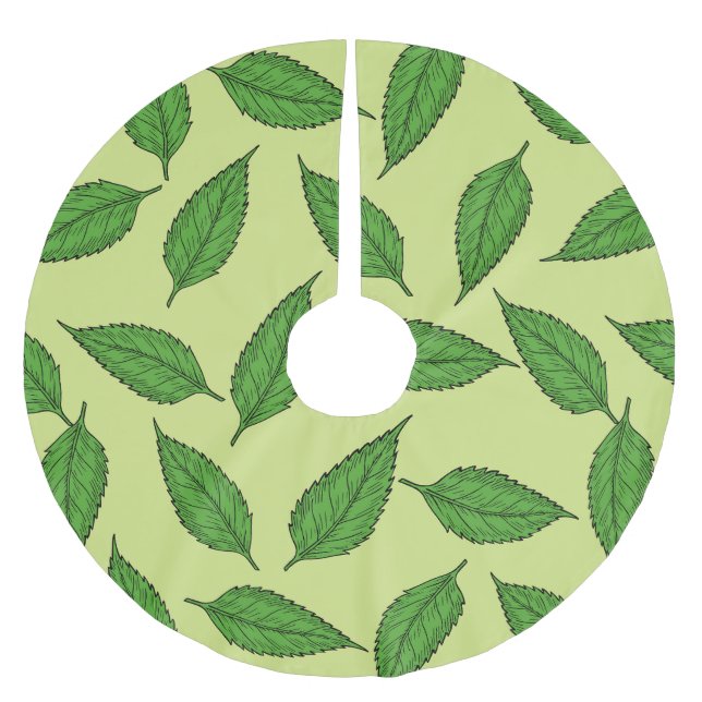 Muster der Blätter, Leaf-Muster, Frühjahrsvorschau Polyester Weihnachtsbaumdecke (Vorderseite)