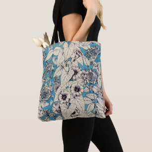 Muster der blauen Blume Tasche