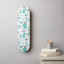 Muster der blauen Elefanten, Niedliche Elefanten,  Skateboard