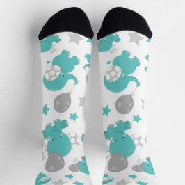 Muster der blauen Elefanten, Niedliche Elefanten,  Socken