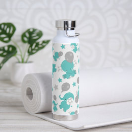 Muster der blauen Elefanten, Niedliche Elefanten,  Trinkflasche