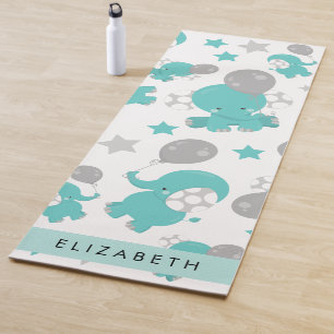 Muster der blauen Elefanten, Sterne, Ihr Name Yogamatte