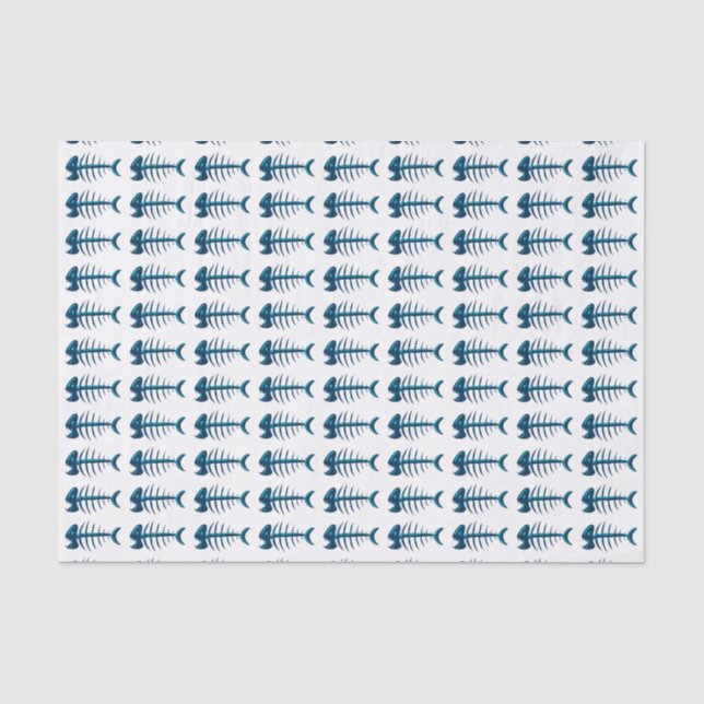 Muster der Blauen Fischknochen Seidenpapier (Vorderseite)