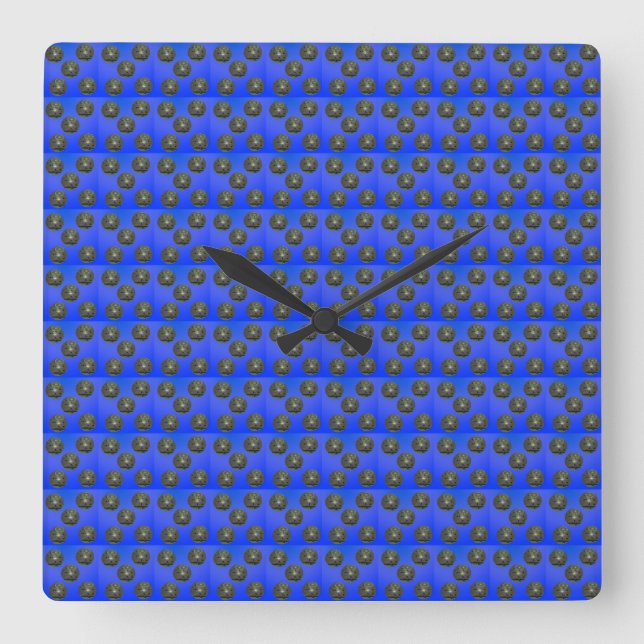 Muster der Blauen Rasenbögen, Quadratische Wanduhr (Vorderseite)