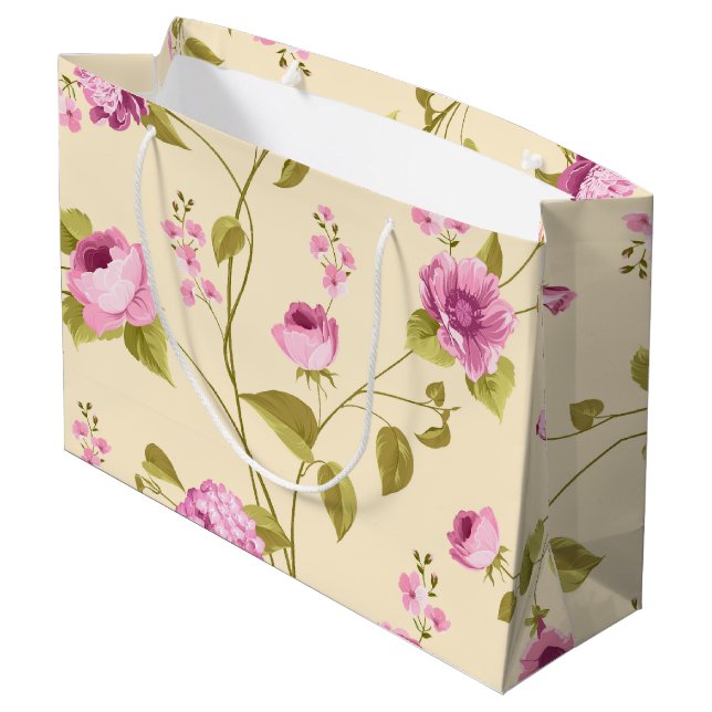 Muster der Blume 16 Große Geschenktüte (Rückseite Schrägansicht)