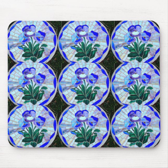 Muster der Blume aus Buntglas Mousepad (Vorne)