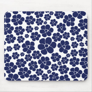 Muster der Blume - Blau und Weiß Mousepad