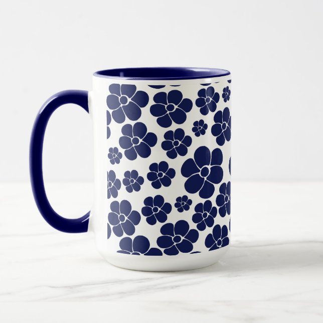 Muster der Blume - Blau und Weiß Tasse (Links)
